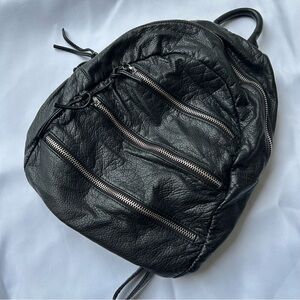 Black Vegan Leather Backpack